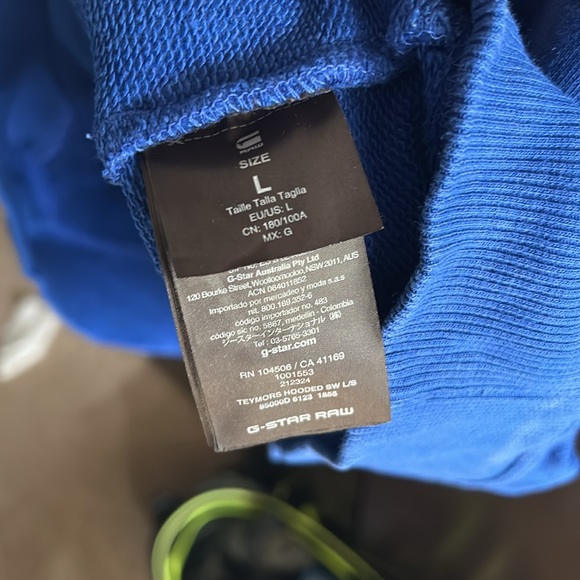 G-Star Raw Men’s Blue Hoodie Large - Picture 5 of 5